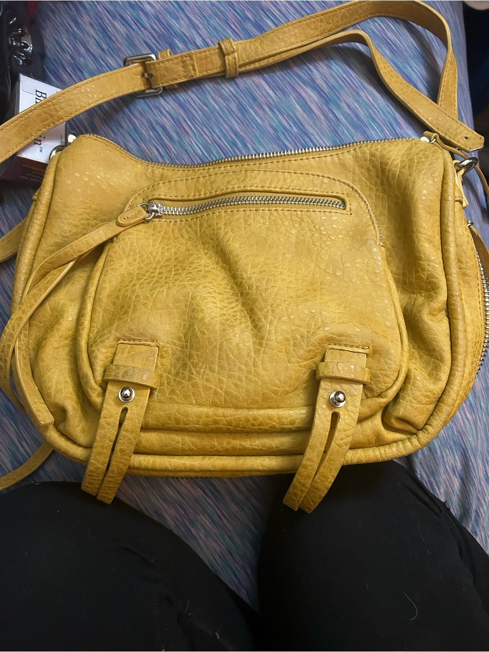 Urban Expressions Yellow Leather-Look Crossbody Shoulder Bag